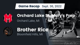 Recap: Orchard Lake St. Mary's Prep vs. Brother Rice  2022