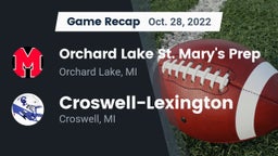 Recap: Orchard Lake St. Mary's Prep vs. Croswell-Lexington  2022