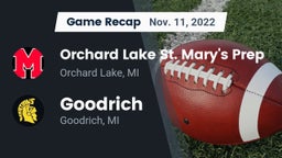 Recap: Orchard Lake St. Mary's Prep vs. Goodrich  2022