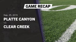 Recap: Platte Canyon  vs. Clear Creek  2015