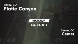 Matchup: Platte Canyon High vs. Center  2016
