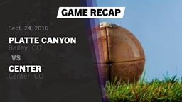Recap: Platte Canyon  vs. Center  2016