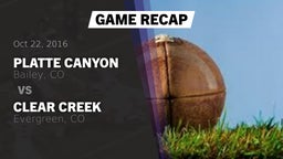 Recap: Platte Canyon  vs. Clear Creek  2016