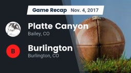Recap: Platte Canyon  vs. Burlington  2017