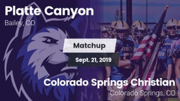 Matchup: Platte Canyon High vs. Colorado Springs Christian  2019