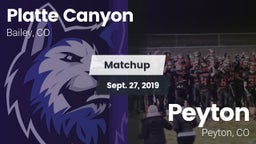 Matchup: Platte Canyon High vs. Peyton  2019