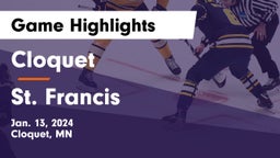 Cloquet  vs St. Francis  Game Highlights - Jan. 13, 2024