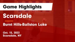 Scarsdale  vs Burnt Hills-Ballston Lake  Game Highlights - Oct. 15, 2022