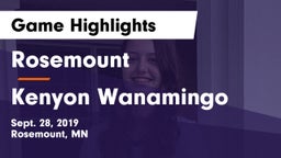 Rosemount  vs Kenyon Wanamingo Game Highlights - Sept. 28, 2019