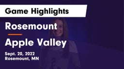 Rosemount  vs Apple Valley Game Highlights - Sept. 20, 2022