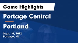 Portage Central  vs Portland Game Highlights - Sept. 10, 2022