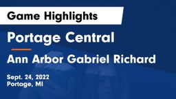 Portage Central  vs Ann Arbor Gabriel Richard Game Highlights - Sept. 24, 2022