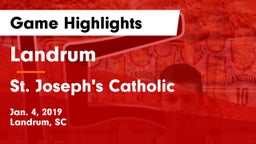 Landrum  vs St. Joseph's Catholic  Game Highlights - Jan. 4, 2019