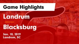 Landrum  vs Blacksburg Game Highlights - Jan. 10, 2019