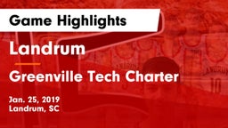 Landrum  vs Greenville Tech Charter Game Highlights - Jan. 25, 2019