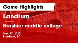 Landrum  vs Brashier middle college Game Highlights - Jan. 17, 2020