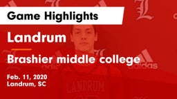 Landrum  vs Brashier middle college Game Highlights - Feb. 11, 2020