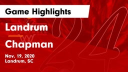 Landrum  vs Chapman  Game Highlights - Nov. 19, 2020