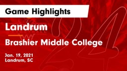 Landrum  vs Brashier Middle College Game Highlights - Jan. 19, 2021