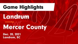 Landrum  vs Mercer County  Game Highlights - Dec. 20, 2021