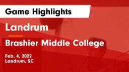 Landrum  vs Brashier Middle College Game Highlights - Feb. 4, 2022