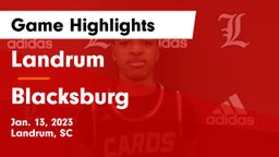 Landrum  vs Blacksburg  Game Highlights - Jan. 13, 2023