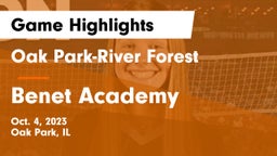 Oak Park-River Forest  vs Benet Academy  Game Highlights - Oct. 4, 2023
