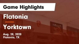 Flatonia  vs Yorktown Game Highlights - Aug. 28, 2020