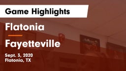 Flatonia  vs Fayetteville Game Highlights - Sept. 3, 2020