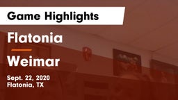 Flatonia  vs Weimar Game Highlights - Sept. 22, 2020