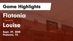Flatonia  vs Louise Game Highlights - Sept. 29, 2020