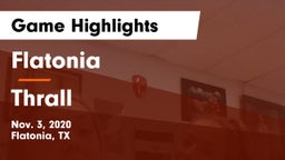 Flatonia  vs Thrall Game Highlights - Nov. 3, 2020