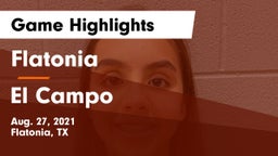 Flatonia  vs El Campo  Game Highlights - Aug. 27, 2021