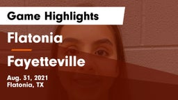 Flatonia  vs Fayetteville  Game Highlights - Aug. 31, 2021