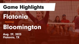Flatonia  vs Bloomington  Game Highlights - Aug. 29, 2023
