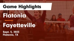 Flatonia  vs Fayetteville  Game Highlights - Sept. 5, 2023