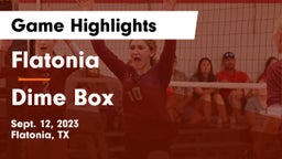 Flatonia  vs Dime Box Game Highlights - Sept. 12, 2023