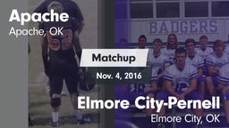 Matchup: Apache  vs. Elmore City-Pernell  2016