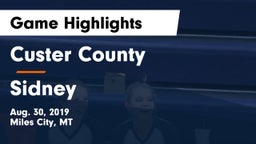 Custer County  vs Sidney  Game Highlights - Aug. 30, 2019