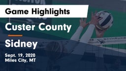Custer County  vs Sidney  Game Highlights - Sept. 19, 2020