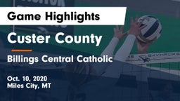 Custer County  vs Billings Central Catholic  Game Highlights - Oct. 10, 2020
