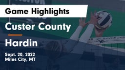 Custer County  vs Hardin  Game Highlights - Sept. 20, 2022