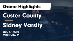 Custer County  vs Sidney Varsity  Game Highlights - Oct. 17, 2023