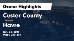 Custer County  vs Havre  Game Highlights - Oct. 21, 2023
