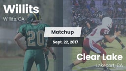 Matchup: Willits  vs. Clear Lake  2017