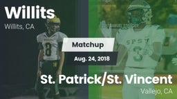 Matchup: Willits  vs. St. Patrick/St. Vincent  2018