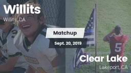 Matchup: Willits  vs. Clear Lake  2019
