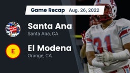 Recap: Santa Ana  vs. El Modena  2022