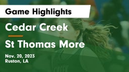 Cedar Creek  vs St Thomas More Game Highlights - Nov. 20, 2023