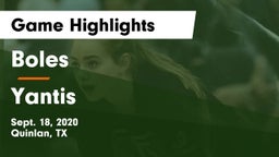 Boles  vs Yantis Game Highlights - Sept. 18, 2020